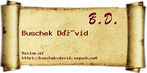 Buschek Dávid névjegykártya